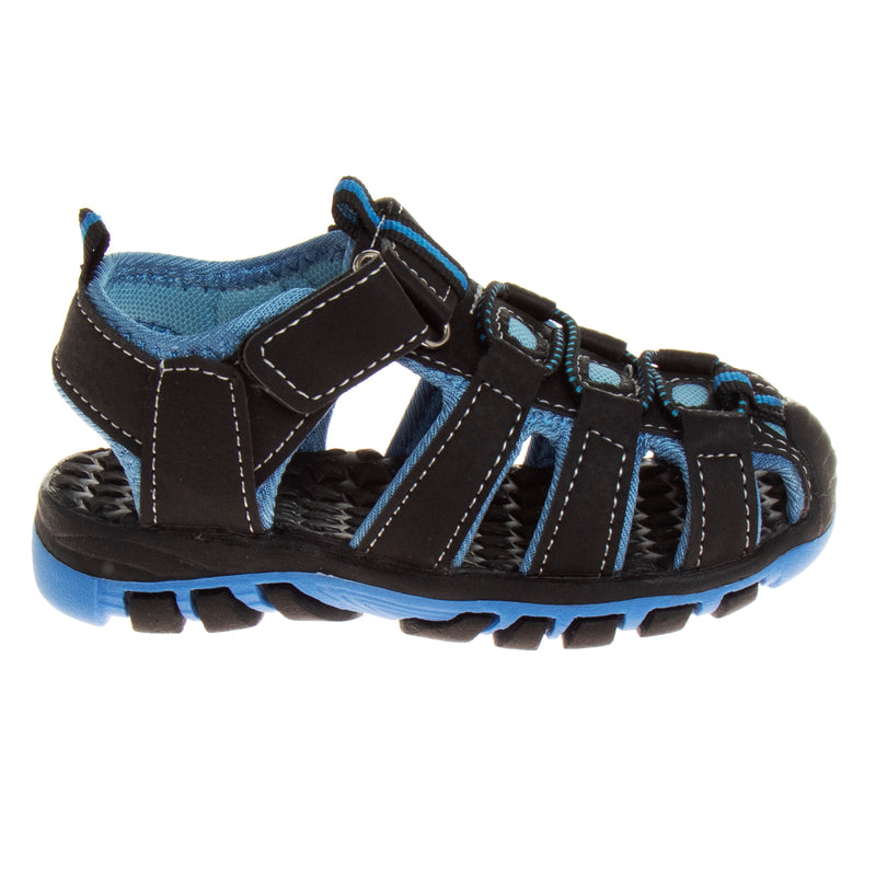 Rugged Bear Blue/Black 3 strap sandals
