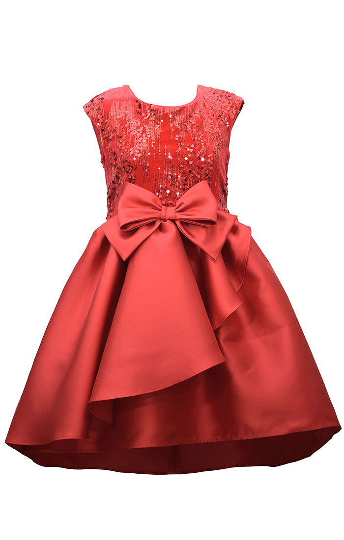 Bonnie Jean Red Sequin Velvet Dress