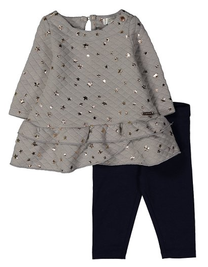 Tahari Light Grey Tunic and Legging Set