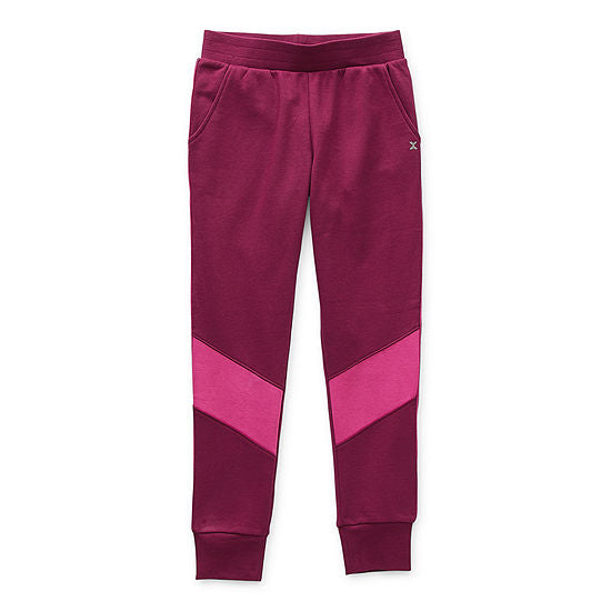 Xersion Little & Big Girls Jogger Cuffed Fleece Joggers