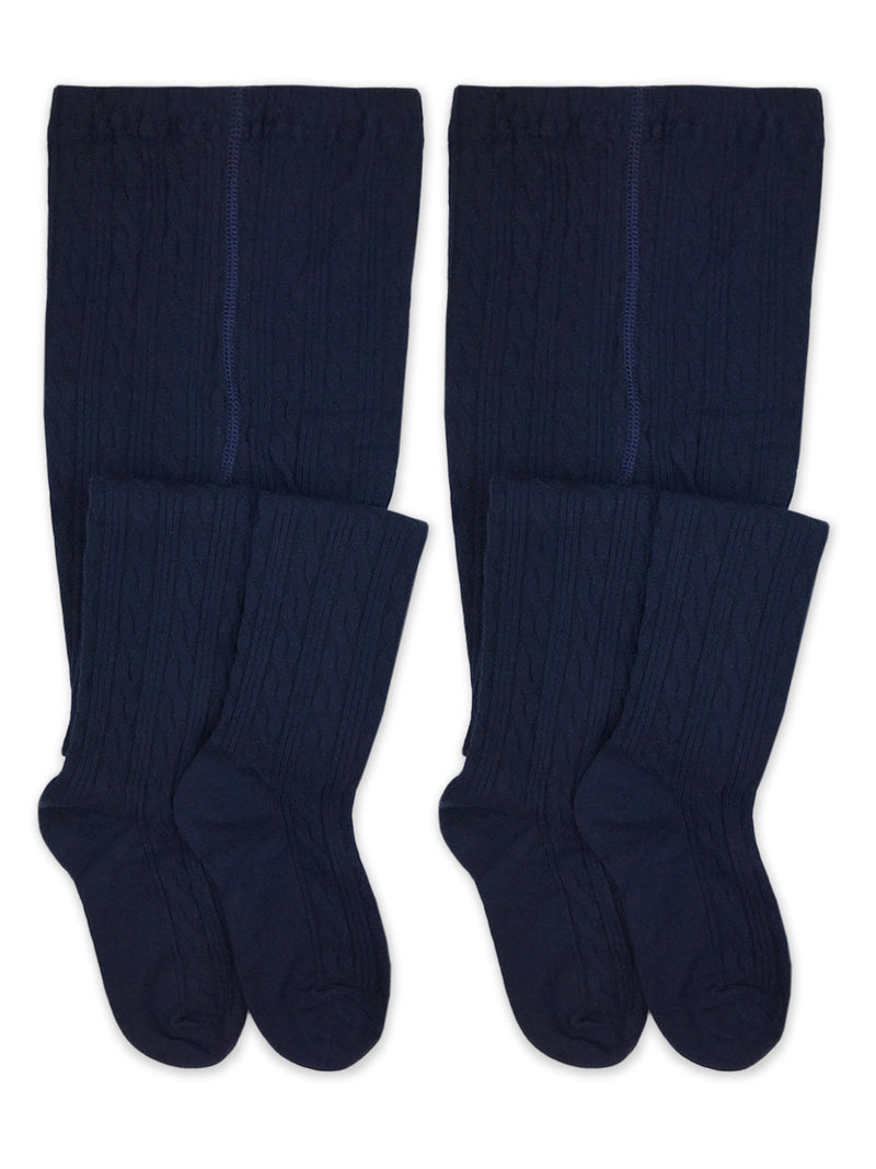 Jeffries 2 pack Girls Stockings Navy Blue