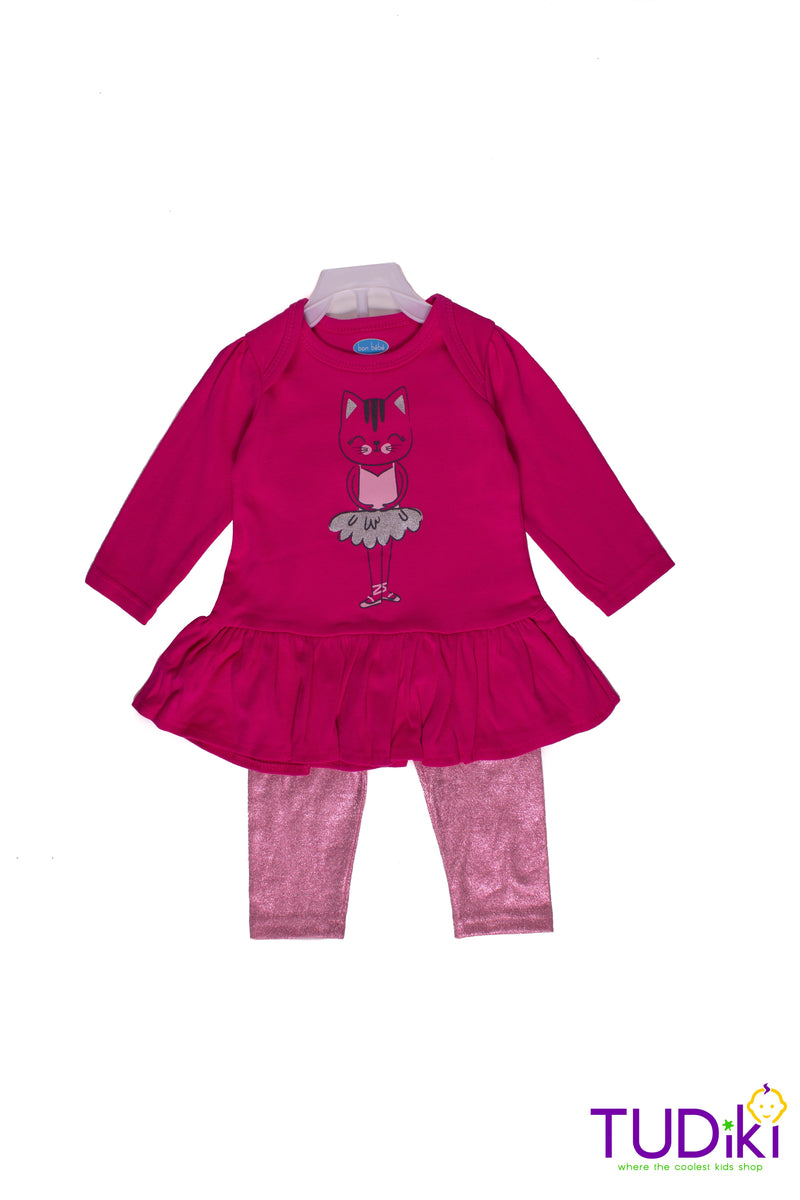 Bon Bebe Pink Glitter Tights and Top